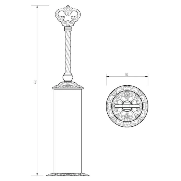 Ершик Migliore Elisabetta хром, классические, ретро, декорированные - фото 2