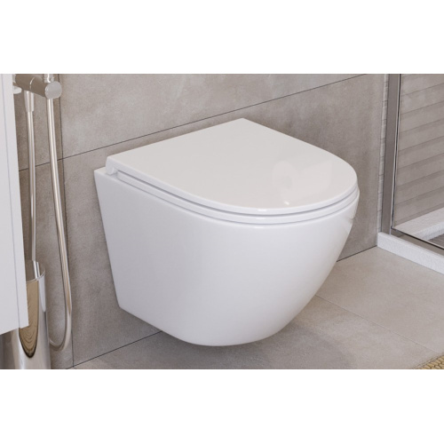 Унитаз подвесной BelBagno Uno безободковый, фаянс, керамика - фото 8