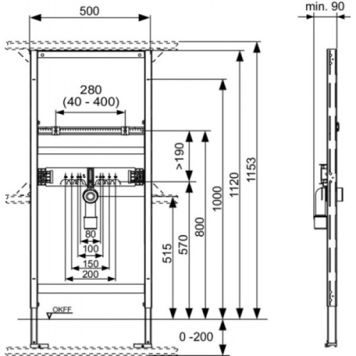 Инсталляция для раковины Tece TECEprofil 9.310.000 - фото 3