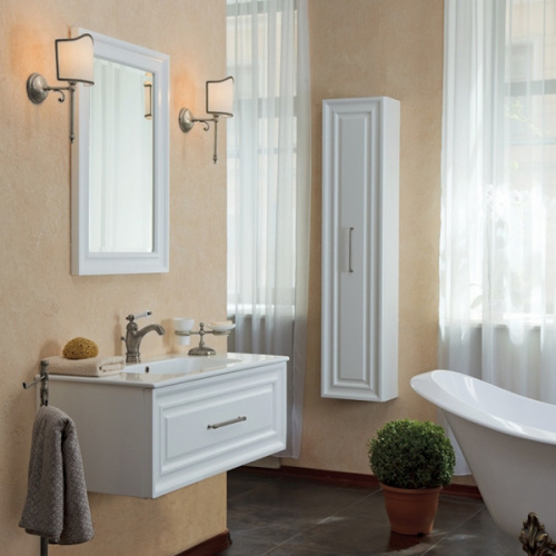 Тумба под раковину, цвет белый матовый, фурнитура состареное серебро, La Beaute Cornelia, по запросу - фото 2