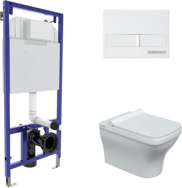 Унитаз с инсталляцией BERGES клавиша L1 - фото 1