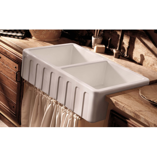 Мойка для кухни Kerasan Hannah 100 см двойная - фото 2