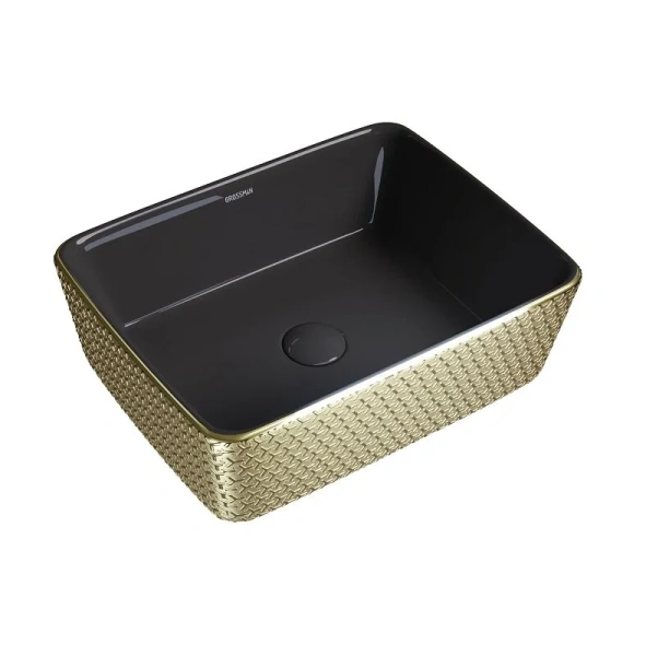 Раковина Grossman Color 48 см золото/черная - фото 1