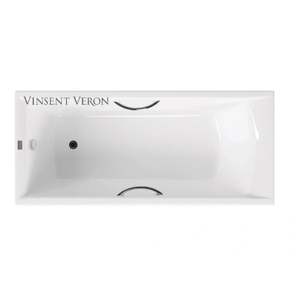 Чугунная ванна Vinsent Veron Devon VDV1807545H/E60327CH, 180 x 75 см, ручки хром, цвет белый - фото 1