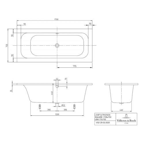 Акриловая ванна Villeroy & Boch Loop&Friends UBA170LFS2V-01 - фото 3