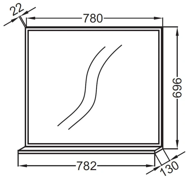 Зеркало Jacob Delafon Vivienne 78 см дуб табак - фото 2