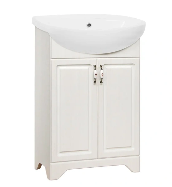 Тумба под раковину напольная Style Line Олеандр-2 55 Люкс 55 см рельеф пастель