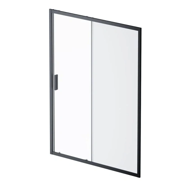 Душевая дверь в нишу AM.PM Gem Solo 150 см профиль черный стекло матовое - фото 1