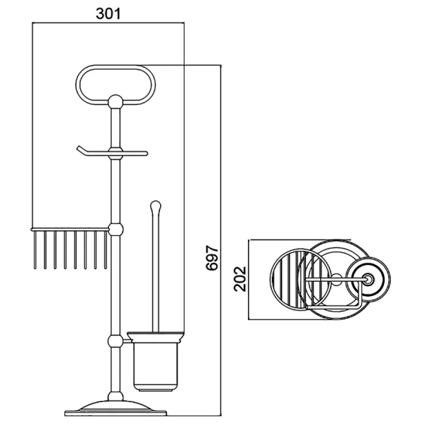 Стойка в ванную комнату Timo Nelson антик 160085/02 - фото 2