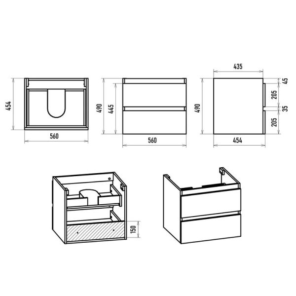 Тумба под раковину подвесная Brevita Victory 60 см зеленая - фото 2
