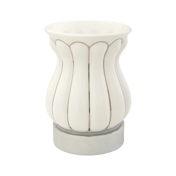 Стакан для ванной Migliore Olivia белая керамика с декором платина - фото 1