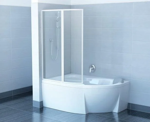 Шторка для ванны, правый вариант, пластик рейн, Ravak ROSA VSK2 170 R 76PB010041, недорогие - фото 3