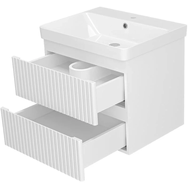 Тумба под раковину подвесная Brevita Victory 60 см белая, белая - фото 7