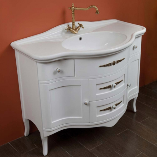 Тумба для раковины, цвет белый матовый, фурнитура бронза, La Beaute Sabrina index_1 - фото 3
