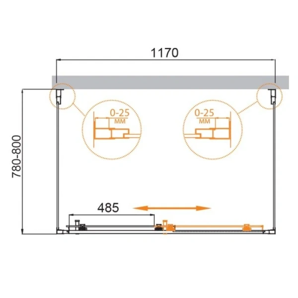 Душевой уголок Cezares Molveno 120х80 см прозрачное стекло - фото 2