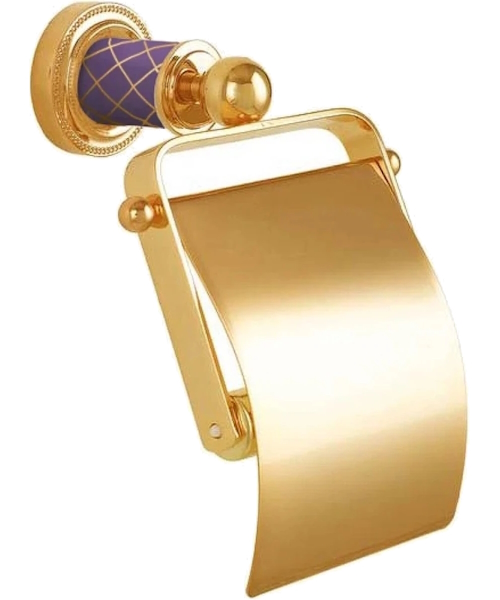 Бумагодержатель Boheme Murano золото декор фиолетовый - фото 1