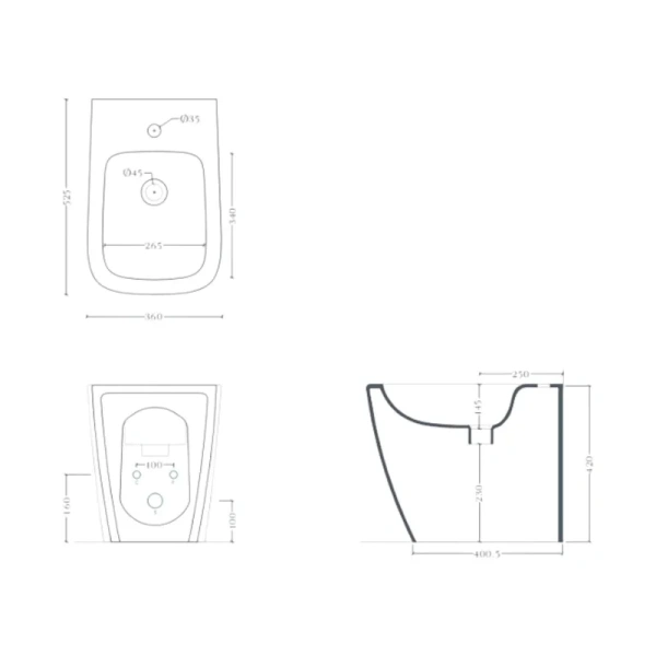 Биде напольное Artceram A16 белое - фото 2