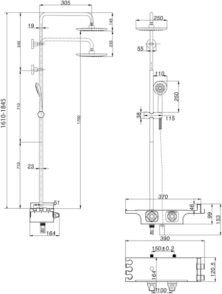 Душевая стойка, хром/белый Lemark Tropic LM7008C - фото 2