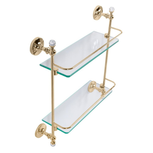 Полка стеклянная двойная, золото, Art&Max Antic Crystal - фото 3