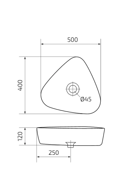 Раковина GID Creativo N9386 50 см белая - фото 2