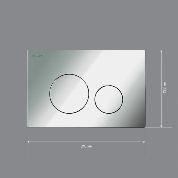 Клавиша смыва Am.Pm Pro L пневматическая глянцевый хром - фото 3