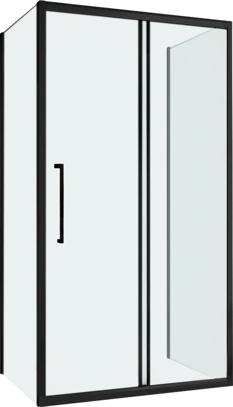 Душевой уголок Abber Schwarzer Diamant 180x60 см профиль черный, стекло прозрачное, современные, hi-tech - фото 3