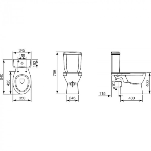 Унитаз компакт Jacob Delafon July с горизонтальным выпуском - фото 3