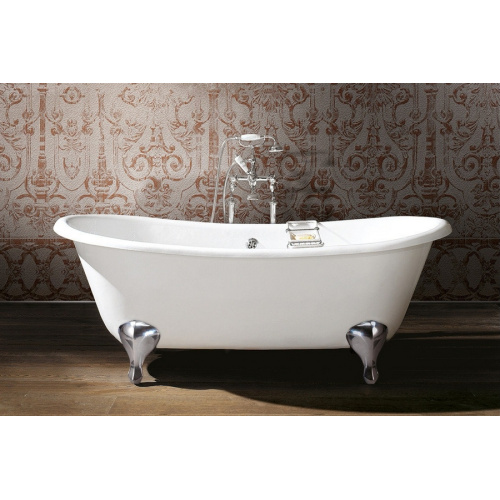 Ванна чугунная Devon & Devon Admiral 182х81 см два отверстия под смеситель, ножки алюминий полированный, чугунные - фото 2