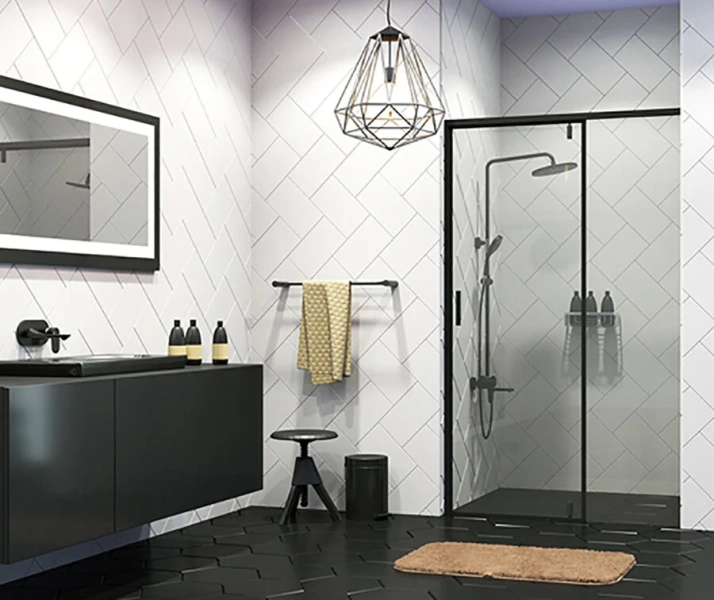 Душевая дверь WasserKRAFT Elbe 90 см профиль черный - фото 3