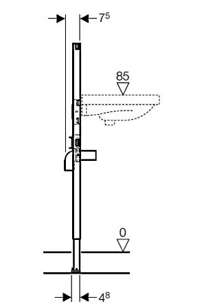 Инсталляция для раковины Geberit Duofix 111.434.00.1 под вертикальный смеситель - фото 4