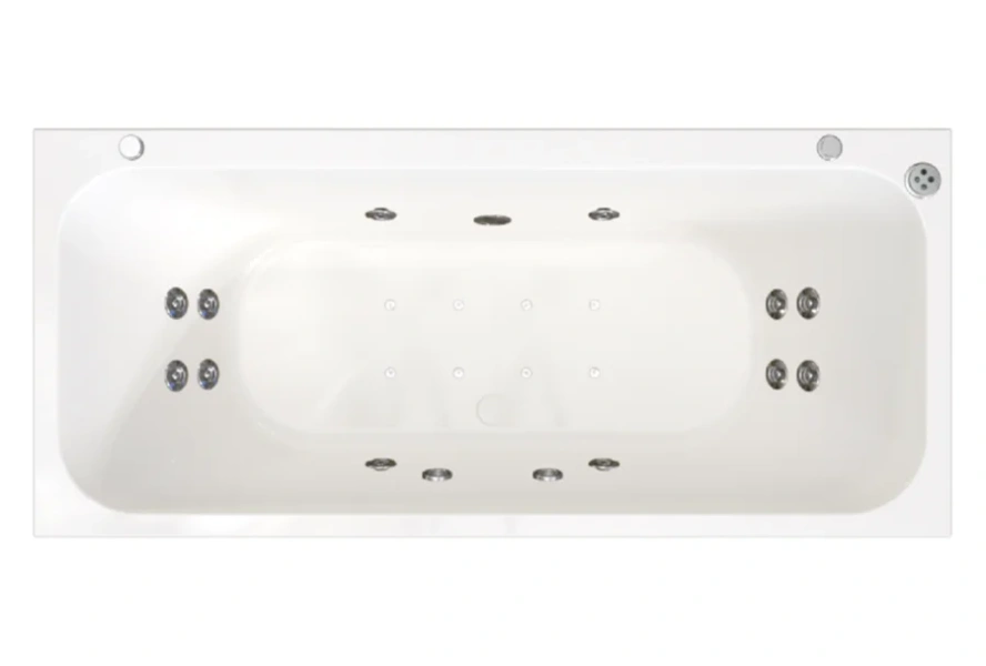 Гидромассажная ванна Радомир Прованс 1-81-2-0-0-185, 180 x 80 см, рама-подставка, фронтальный экран, слив-перелив автомат, гидромассаж Терапия хром КУ 200, белая - фото 4