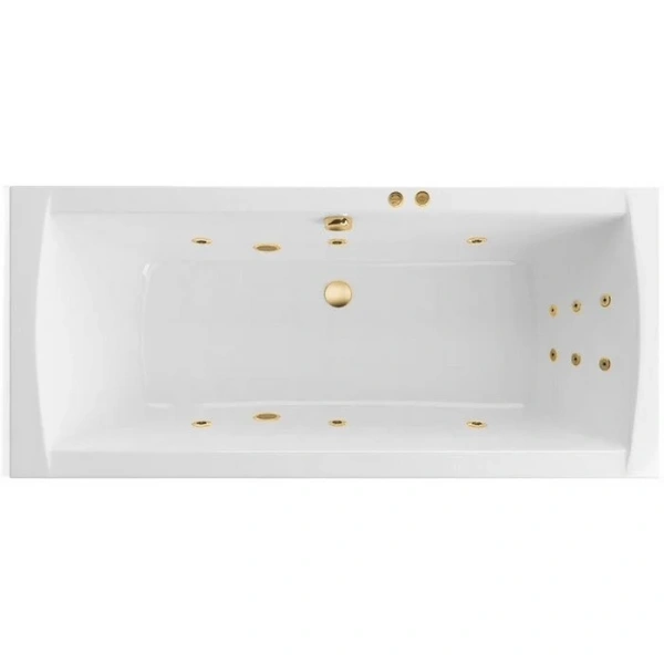 Ванна гидромассажная Excellent Aquaria Lux Line 180 x 80 см, белый/золото, WAEX.AQU18.LINE.GL - фото 1