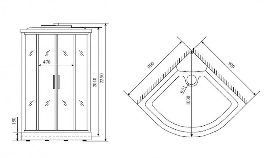 Душевая кабина Timo Standart 90x90 см профиль хром стекло прозрачное - фото 2