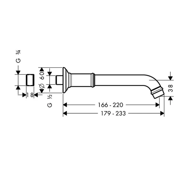 Излив для ванны Axor Montreux 16541 - фото 2
