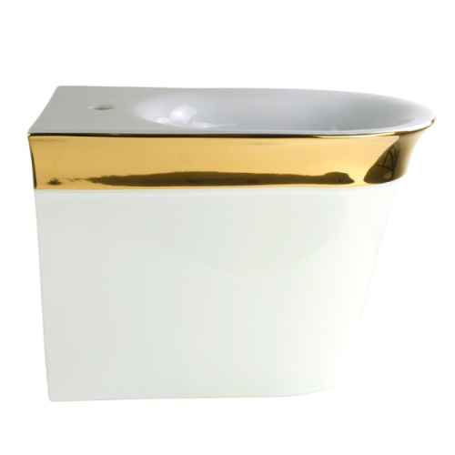 Биде напольное Migliore Monaco белое с золотом - фото 2