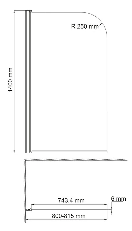 Шторка для ванны WasserKRAFT Leine 80x140 см профиль хром, 80 см - фото 2