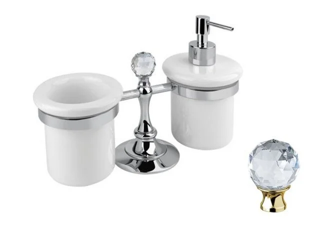 Стакан для ванной и дозатор для мыла Cezares Olimp хром, фурнитура металл, нет в наличии - фото 6