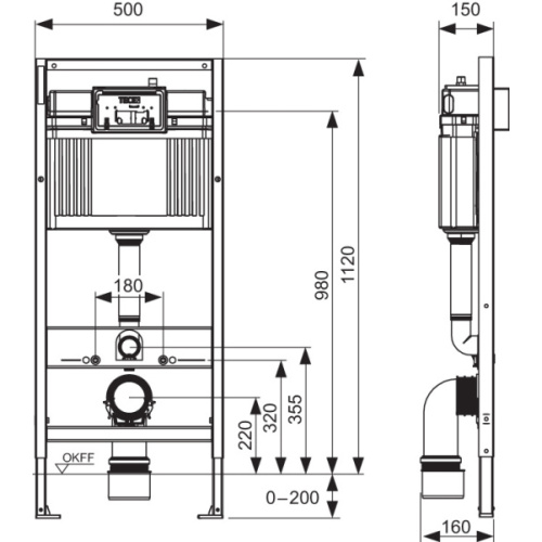 Унитаз с инсталляцией Duravit D-Code с крышкой микролифт - фото 4