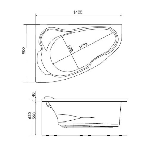 Схема, без гидромассажа, недорогие, маленькие, сидячие - фото 5