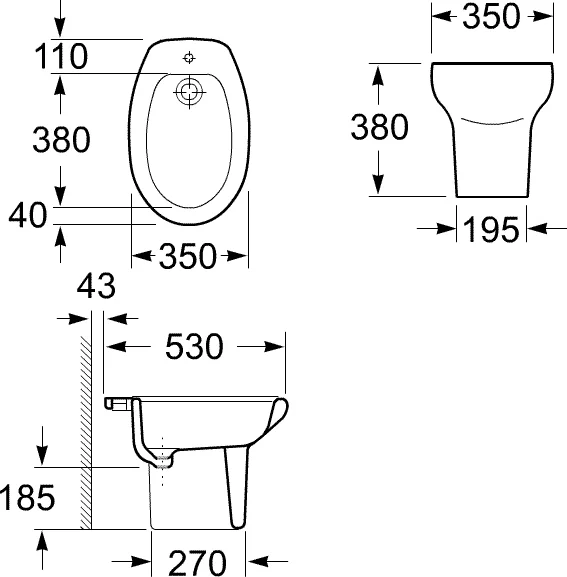 Биде напольное Roca Victoria с горизонтальным выпуском index_1 - фото 7