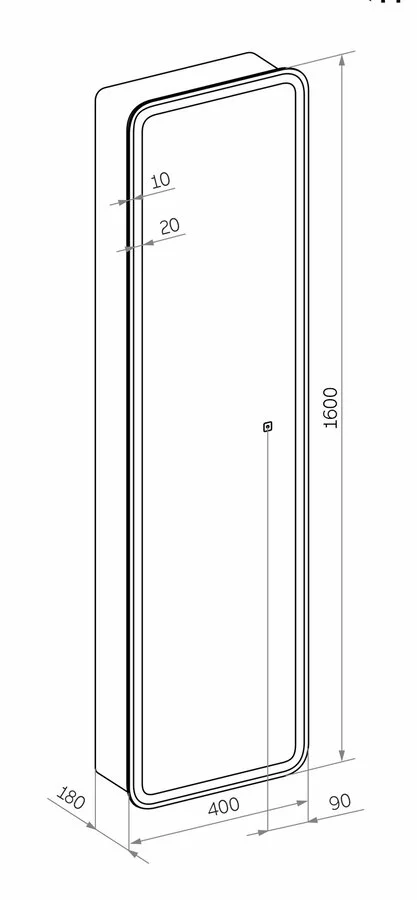 Шкаф-пенал подвесной Misty Лоренцо 40 см с розеткой - фото 2
