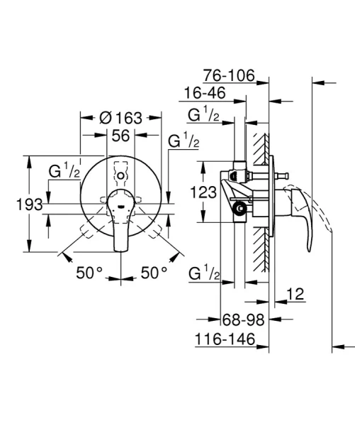 Смеситель для ванны Grohe Eurosmart 33305002 - фото 2
