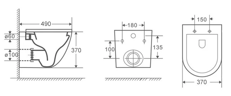 Унитаз подвесной Azario Grado белый, подвесные - фото 2