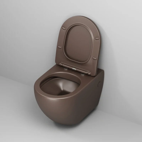 Унитаз подвесной Grossman Color коричневый матовый, с горизонтальным, прямым выпуском, с прямым выпуском - фото 7