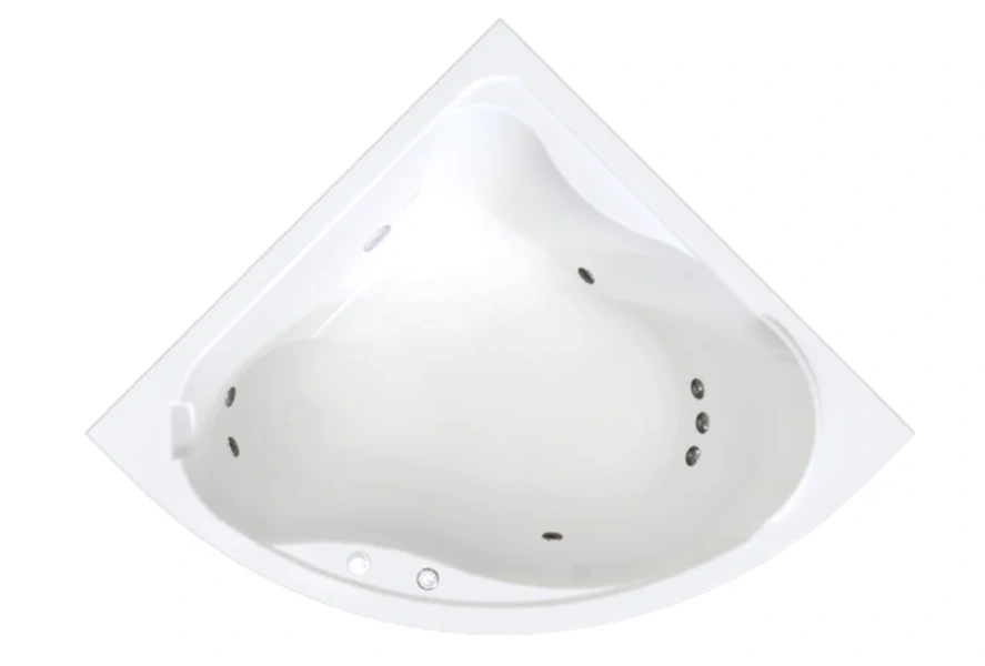 Гидромассажная ванна Радомир Альтея 2-79-2-0-0-219, 125 х 125 см, рама-подставка, фронтальная панель, слив-перелив, гидромассаж Стандарт хром пневмокнопка, массаж спины, ступней, боковых поверхностей, белая - фото 2