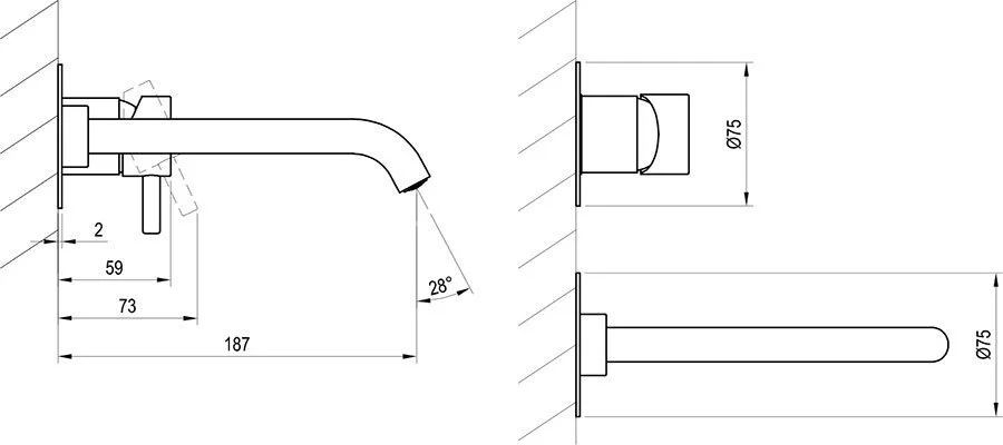 Смеситель для раковины Ravak Espirit X070 скрытого монтажа - фото 2