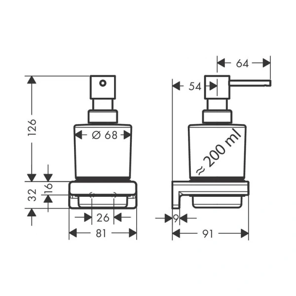 Дозатор для мыла Hansgrohe AddStoris 41745 настенный - фото 4