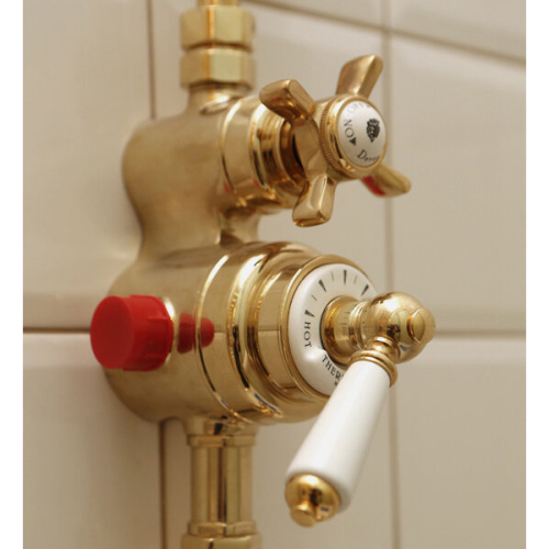 Смеситель для душа Devon & Devon Doccia термостатический, светлое золото - фото 2