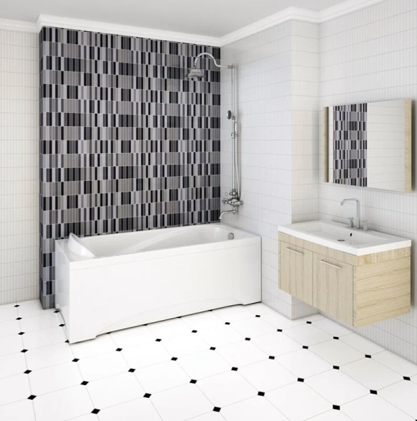 Акриловая ванна Радомир Роза 2-89-2-0-9-208Р, 169 x 77 см, фронтальный экран скандинавского вида, каркас разборный, сифон, слив-перелив автомат в комплекте, белая - фото 4