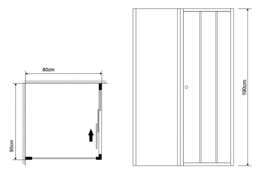 Душевой уголок Grossman Falcon 90x80 см двери раздвижные - фото 2
